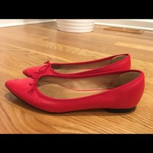 Corso Como red leather pointed toe flats with bow